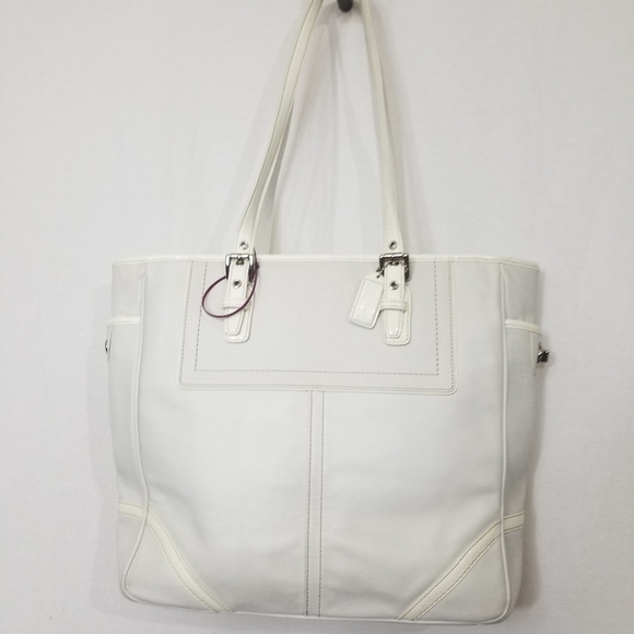 Coach White Leather Legacy Tote - Picture 1 of 12